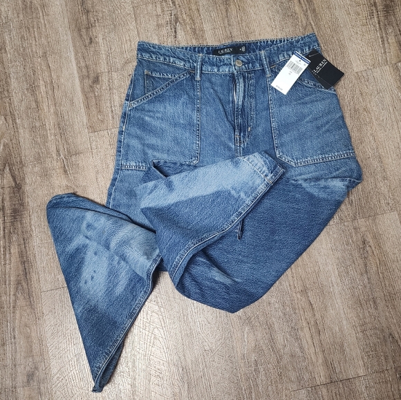 NWT Lauren Ralph Lauren Bleached Wide Leg Jeans Women’s Size 10 - Picture 6 of 16